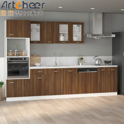 jakość  Particle Board Kitchen Cabinets in Industrial Style with Artificial Quartz Countertop fabryka