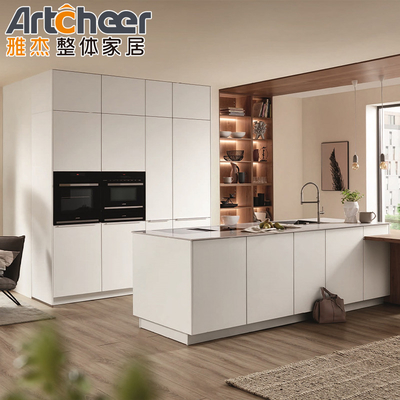 kupować Filipiny Apartament Kuchnia Nowoczesny styl Masywne drewno Melamin Kuchnia Wyspa Design produkcja internetowa
