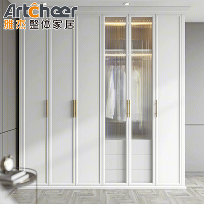 kupować Szkoła Melamina Drzewna Biała Sliding Door Wardrobe Z Otwartym Wzorem produkcja internetowa