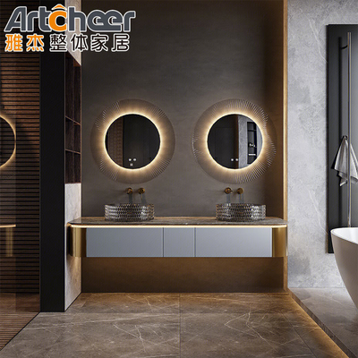 kupować Luxury Commercial Double Sink Bathroom Vanity Furniture for Modern Stylistyczna łazienka produkcja internetowa