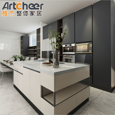 Australia Standardowe szafki kuchenne HPL/HPDL Moderne wyspie Modularny czarny melamin Design